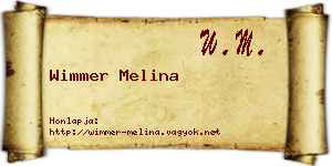 Wimmer Melina névjegykártya